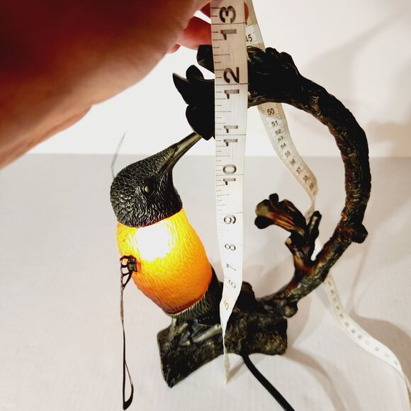 Hummingbird Bedside Lamp Night Light Decorative Resin 2004 Amber Bronze *Read - Picture 15 of 16